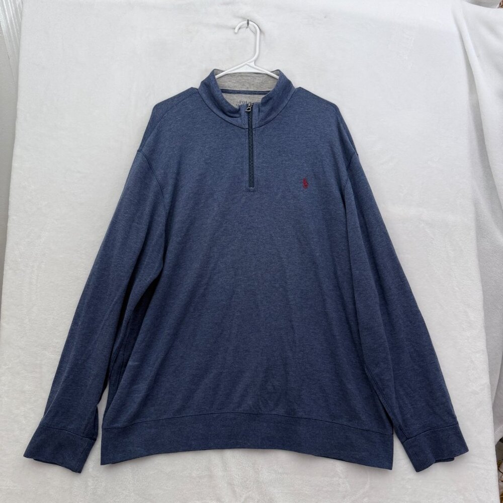 Polo Ralph Lauren 1/4 Zip Performance Sweater Mens XL Blue Pullover Golf Viscose